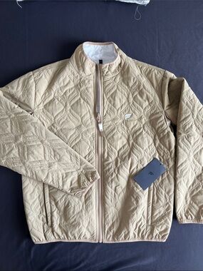 Fabletics Men’s Reversible Reflective Quilted Light Tan Full-Zip Jacket
